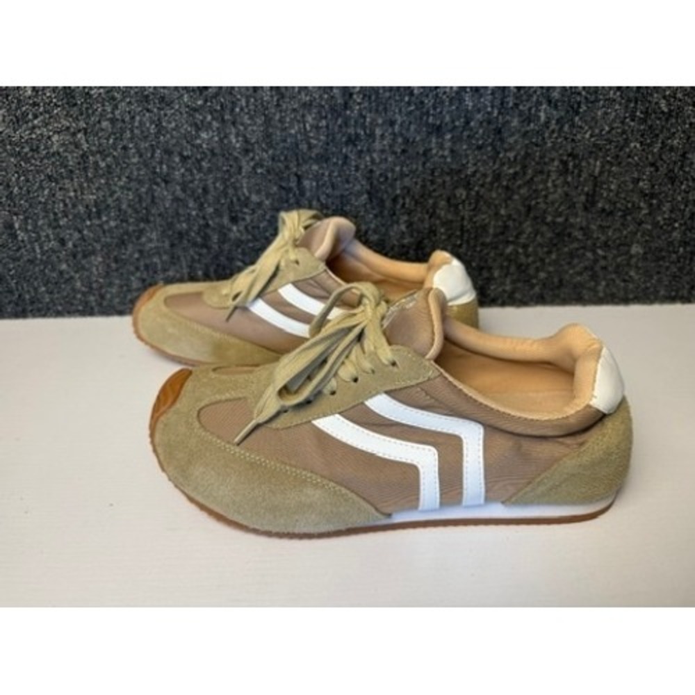 Sisttke Running Sneakers Tan Suede Nylon Gum Sole Sz 39 Excellent W8.5 -9 M6-6.5